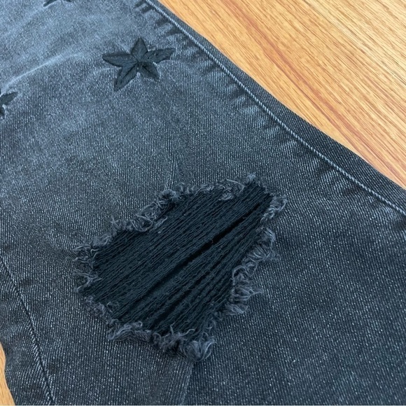 ANTHROPOLOGIE Driftwood Black Embroidered Stars Denim Jeans 28 - Picture 12 of 16